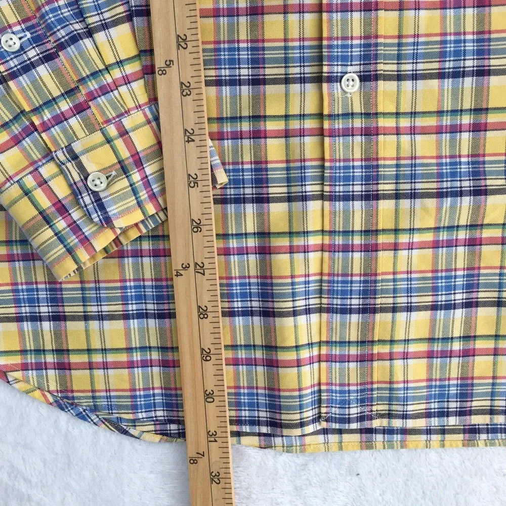 Ralph Lauren Shirt Mens XL Yellow Plaid Classic Fit Embroidered Long Sleeves - Picture 7 of 10
